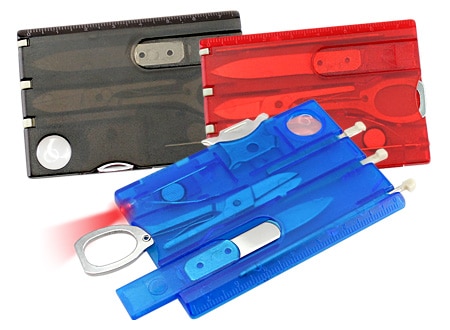 Card Tool con Luz Roja, Card Tool publicutario, Card Tool promocional, kit regalo día del padre, kit regalo día del papá, día del padre, Mondadientes, Pinzas, Lupa, Set de Destornilladores, Tijeras, Cuchillo, Regla 7cm y Linterna con Luz Roja, Mini Estuche Multiherramientas