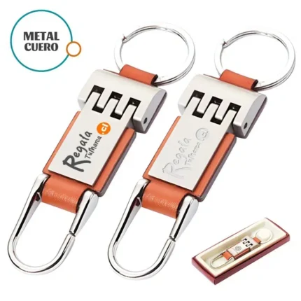 LLAVERO METAL CUERO PREMIUM