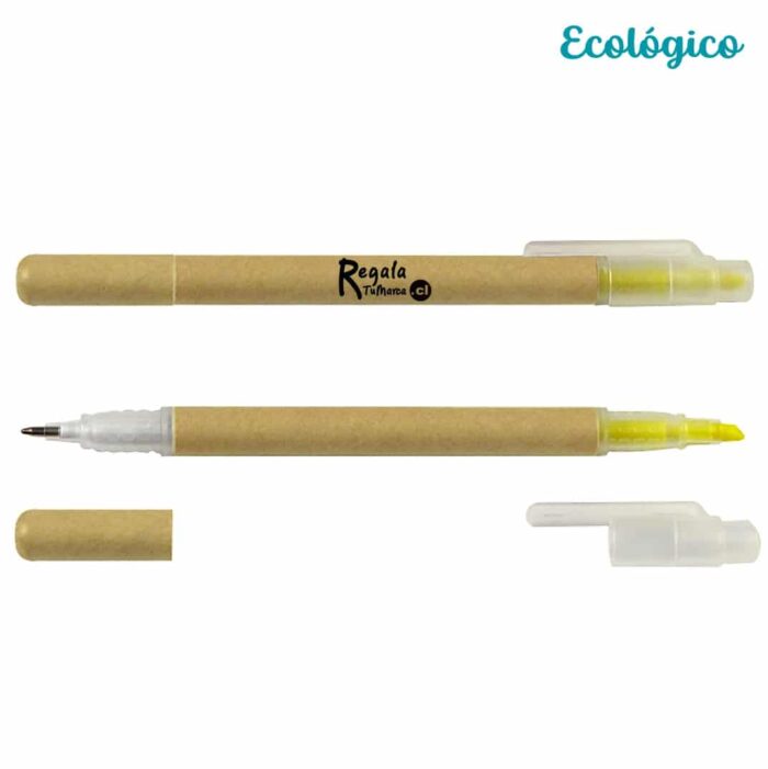 lápiz ecológico con destacador
