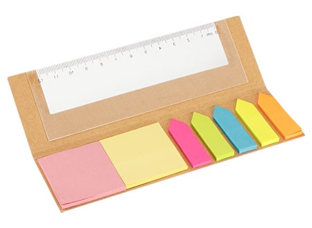 Memo Set Ecológico con Regla, Set Ecológico con Regla publicitario, Set Ecológico con Regla promocional, kit ecológico escritorio, regalos ecológicos, regalos eco, regalos reutilizables, post-it regla, Set Ecológico con Regla