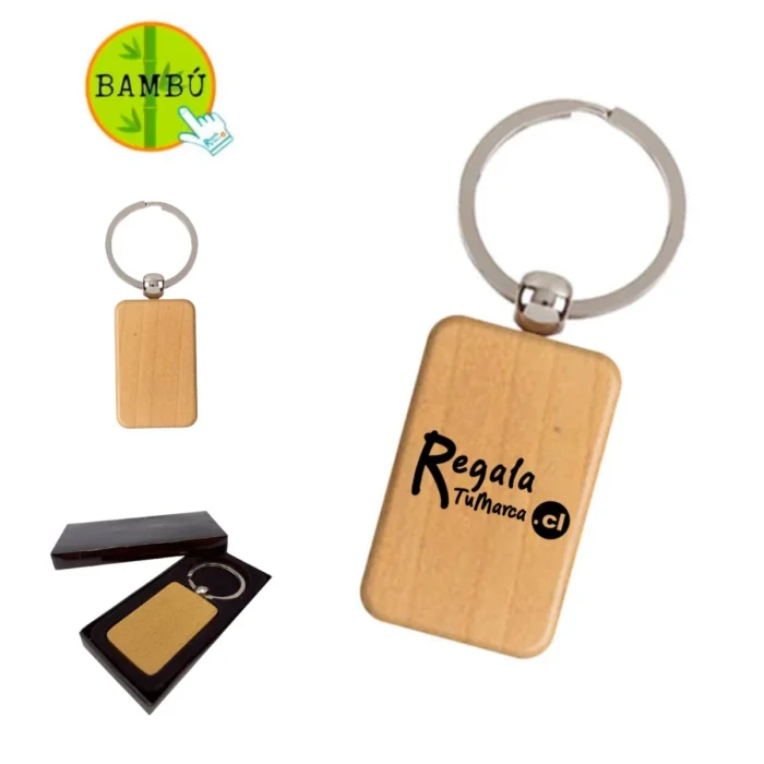 Llavero Personalizado de Bambú