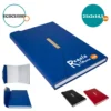 DELUXE CUADERNO LIBRETA PU ECOCUERO CON CIERRE IMANTADO ENVELOPE COLOR AZUL REY NEGRO ROJO