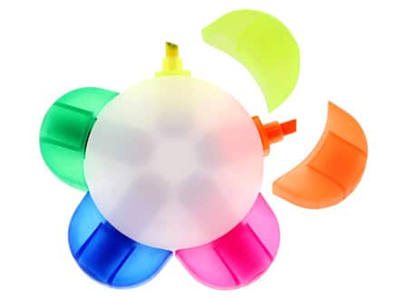 Multidestacador, Multi destacador 5 colores publicitario, Multi destacador 5 colores promocional, Multi destacador publicitario, Multi destacador promocional, destacadores, destacador flor, regalos publicitarios, regalos promocionales