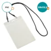 Porta Credencial pvc transparente con Colgador Negro formato vertical