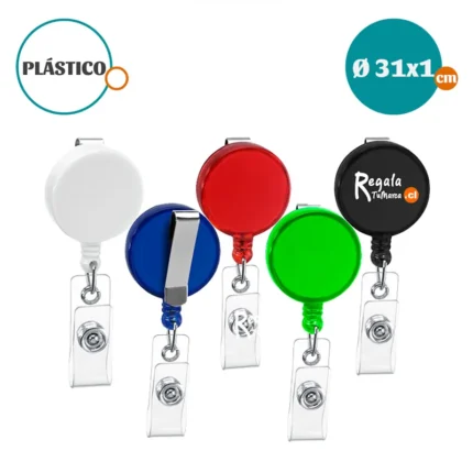 Yoyo Porta Credencial retractil con extensor y clip metálico de sujeción personalizado corporativo promocional publicitario