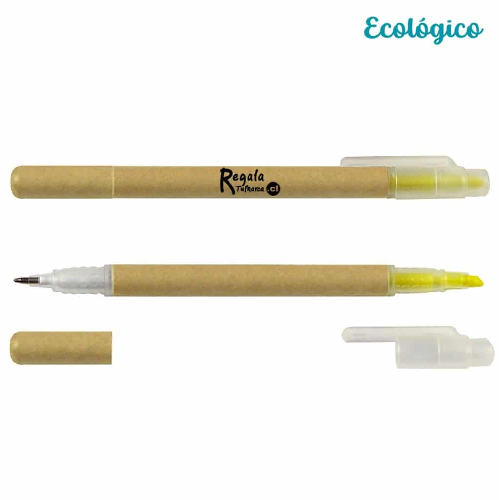 lápiz ecológico con destacador