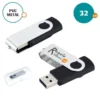 USB Pendrive 32GB, Pendrive 32GB, Pendrive GIRATORIO 32GB, Pendrive GIRATORIO 32GB NEGRO, Pendrive 32GB PVC, Pendrive 32GB TAPA METÁLICA, Pendrive 32GB PVC NEGRO, Pendrive 32GB EN CAJA, USB Pendrive 32GB PVC METÁLICO GIRATORIO CON CAJA COLOR NEGRO