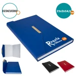 DELUXE CUADERNO LIBRETA PU ECOCUERO CON CIERRE IMANTADO ENVELOPE COLOR AZUL REY NEGRO ROJO